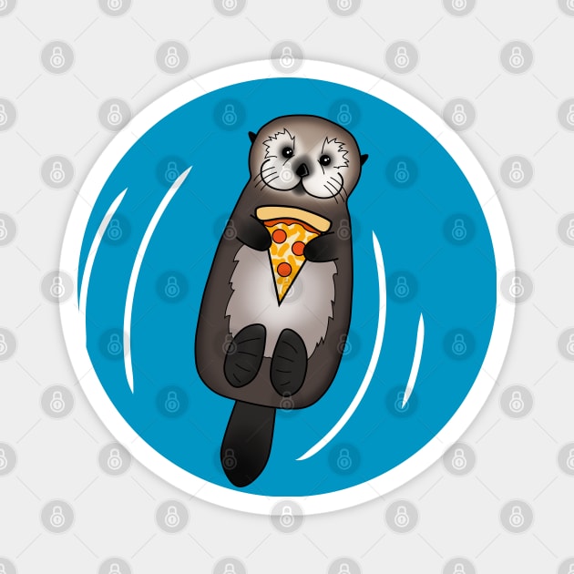 Otter with Pizza Magnet by prettyinink